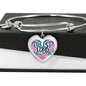 Trust in the Lord Bangle with Heart Charm Clear Jewelry