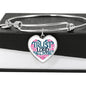 Trust in the Lord Bangle with Heart Charm White Jewelry