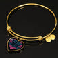 Trust in the Lord Bangle with Heart Charm Black Jewelry