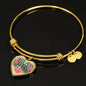 Trust in the Lord Bangle with Heart Charm Clear Jewelry