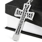 Proverbs 27:17 Premium Cross, Black Jewelry Luxury Necklace (Silver) No