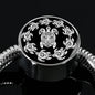 Peaceful Tribal Turtle, Black Background Circle with Durable Steel Bracelet Circle Charm S/M Bracelet & Charm No
