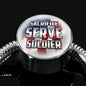 Sacrifice, Serve, Soldier(silver) Circle with Durable Steel Bracelet Circle Charm S/M Bracelet & Charm No