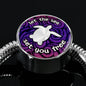 Let The Sea Set You Free, Clear Background Circle with Durable Steel Bracelet Circle Charm S/M Bracelet & Charm No