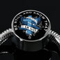 Be Still, White Background Circle with Durable Steel Bracelet Circle Charm S/M Bracelet & Charm No