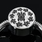 Peaceful Tribal Turtle, Clear Background Circle with Durable Steel Bracelet Circle Charm S/M Bracelet & Charm No