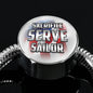 Sacrifice, Serve, Sailor(silver) Circle with Durable Steel Bracelet Circle Charm S/M Bracelet & Charm No