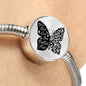 Butterflies Black and White Circle with Durable Steel Bracelet Jewelry