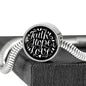 Faith Hope Love, Black Background Circle with Durable Steel Bracelet Circle Charm