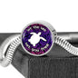 Let The Sea Set You Free, White Background Circle with Durable Steel Bracelet Circle Charm