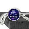 Loves me at my Darkest Color Circle with Durable Steel Bracelet Jewelry 
