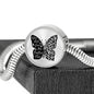 Butterflies Black and White Circle with Durable Steel Bracelet Jewelry