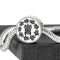 Peaceful Tribal Turtle, White Background Circle with Durable Steel Bracelet Circle Charm