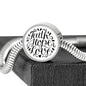 Faith Hope Love, White Background Circle with Durable Steel Bracelet Circle Charm