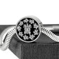 Peaceful Tribal Turtle, Black Background Circle with Durable Steel Bracelet Circle Charm