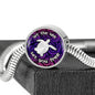 Let The Sea Set You Free, Clear Background Circle with Durable Steel Bracelet Circle Charm