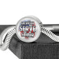 Sacrifice, Serve, Sailor(silver) Circle with Durable Steel Bracelet Circle Charm