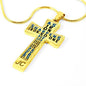 Proverbs 27:17 Premium Cross, Blue Jewelry