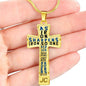 Proverbs 27:17 Premium Cross, Blue Jewelry