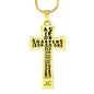 Proverbs 27:17 Premium Cross, Black Jewelry
