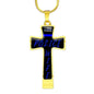 Police Wife Cross with Thin Blue Line Jewelry