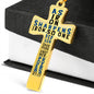 Proverbs 27:17 Premium Cross, Blue Jewelry Luxury Necklace (Gold) No