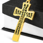 Proverbs 27:17 Premium Cross, Black Jewelry Luxury Necklace (Gold) No