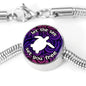 Let The Sea Set You Free, White Background Circle with Durable Steel Bracelet Circle Charm M/L Bracelet & Charm No
