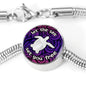 Let The Sea Set You Free, Clear Background Circle with Durable Steel Bracelet Circle Charm M/L Bracelet & Charm No