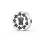 Peaceful Tribal Turtle, White Background Circle with Durable Steel Bracelet Circle Charm Charm Only No