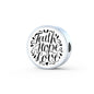 Faith Hope Love, White Background Circle with Durable Steel Bracelet Circle Charm Charm Only No