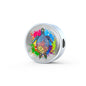 Color Splash Turtle, Clear Background Circle with Durable Steel Bracelet Circle Charm Charm Only No