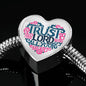 Trust in The Lord, Clear Heart Charm Bracelet Jewelry S/M Bracelet & Charm No
