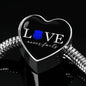 Love Never Fails, Police Heart Charm Bracelet Jewelry S/M Bracelet & Charm No