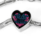 Trust in The Lord, Black Heart Charm Bracelet Jewelry M/L Bracelet & Charm No