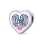 Trust in the Lord White Jewelry Heart Charm Only No