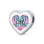 Trust in The Lord, White Heart Charm Bracelet Jewelry Heart Charm Only No