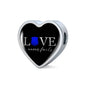 Love Never Fails, Police Heart Charm Bracelet Jewelry Heart Charm Only No
