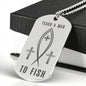 Teach A Man To Fish | Engraved Dog Tag Jewelry Engraved Dog Tag Stainless No