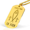Teach A Man To Fish | 18k Gold Engraved Jewelry 