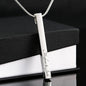 Stylish Bar Necklace With YOUR Custom Engraving | Vertical Stick Necklace Jewelry Engraved 4 Sided Stick Necklace (Stainless Steel)