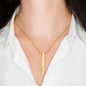 Stylish Bar Necklace With YOUR Custom Engraving | Vertical Stick Necklace Jewelry Gold Engraved 4 Sided Stick Necklace