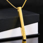 Stylish Bar Necklace With YOUR Custom Engraving | Vertical Stick Necklace Jewelry