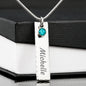 Birthstone Pendant Necklace with Your Custom Engraving Jewelry