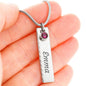Birthstone Pendant Necklace with Your Custom Engraving Jewelry