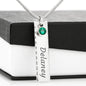 Birthstone Pendant Necklace with Your Custom Engraving Jewelry Birthstone Name Tag