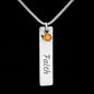 Birthstone Pendant Necklace with Your Custom Engraving Jewelry