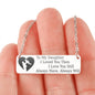 To My Daughter, Dad | Keep Near Her Heart Jewelry Stainless Steel Horizontal Bar Necklace No