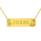 Just Be Kind Jewelry 18K Gold Over Stainless Steel Horizontal Bar Necklace No