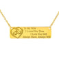 To My Wife | Pendant Necklace, This Will Melt Her Heart Jewelry 18K Gold Over Stainless Steel Horizontal Bar Necklace No